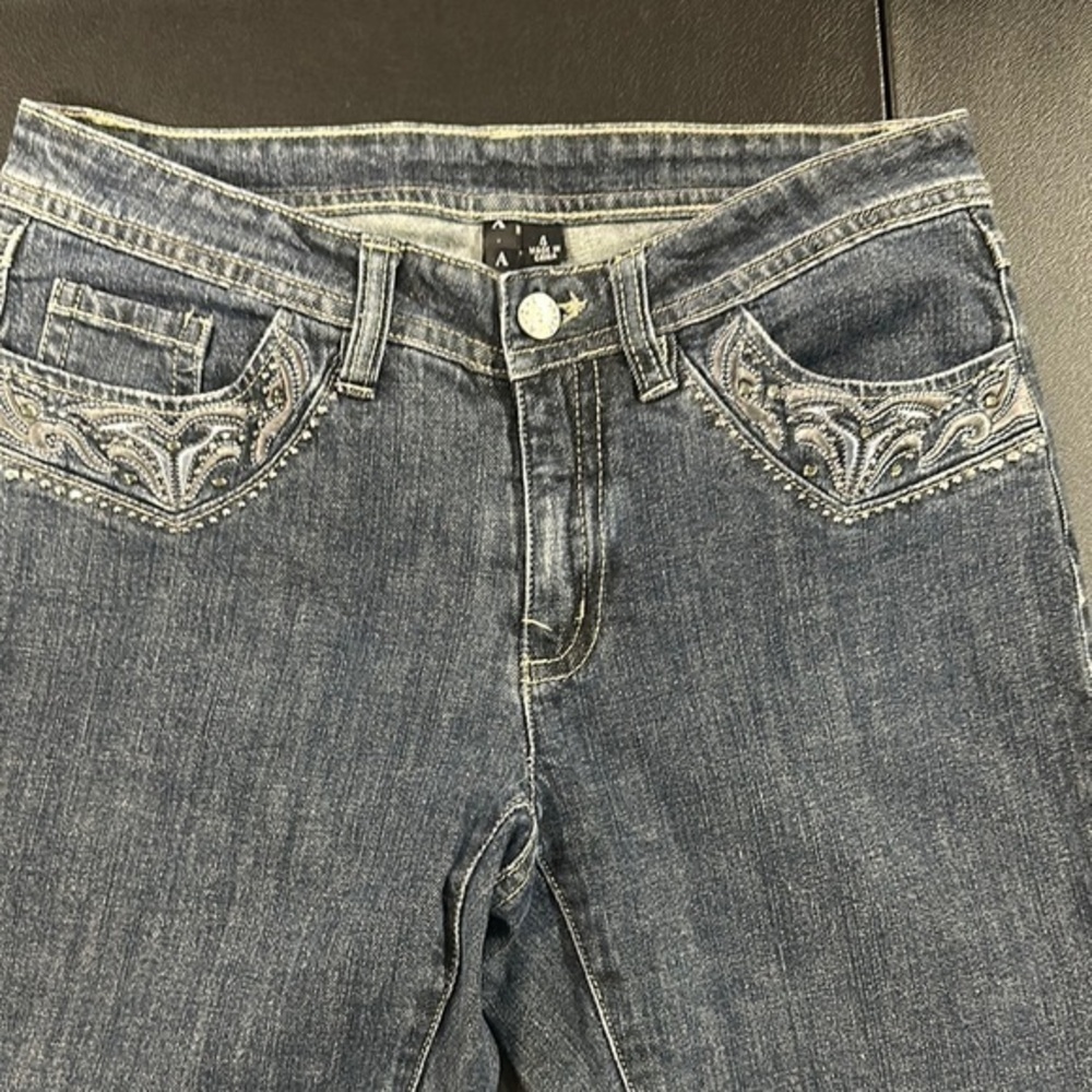 98. AZI Embroidered Blue Jeans size 4